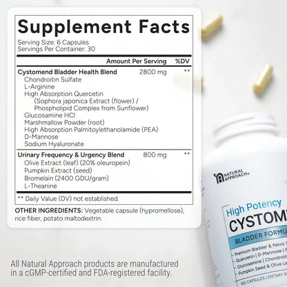 CystoMend Bladder & Pelvic Discomfort Formula (High Potency) - Supports Less Flares & Urgency* - Premium Bladder Support for Women & Men - USA Manufactured & Third-Party Tested - 180 Capsules - dailyvitalstore