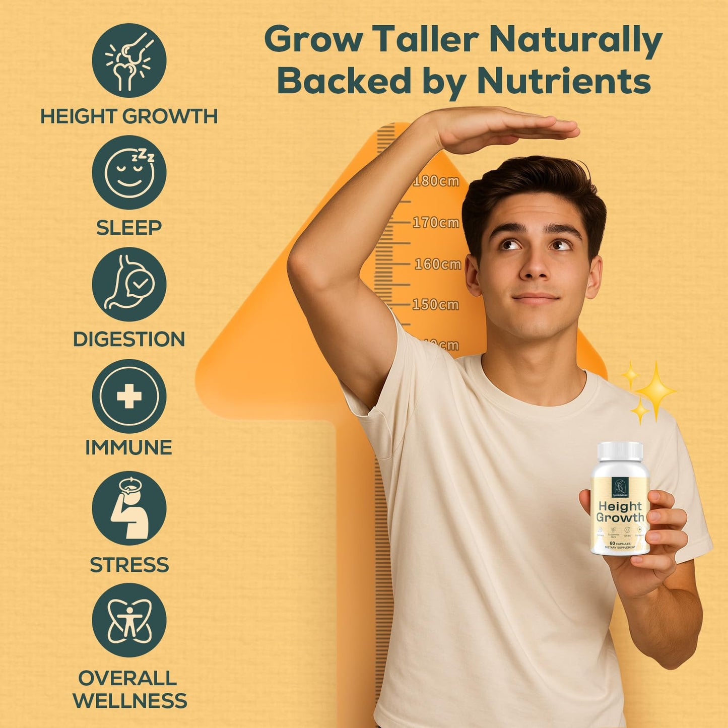 CystoRebalance 25-in 1 Bone Strength Supplement - for Natural Growth, Digestion and Stress - High Absorption - Calcium, Magnesium, Zinc, Ashwaganda and Multivitamins for Age 12+ | 60 Caps - dailyvitalstore