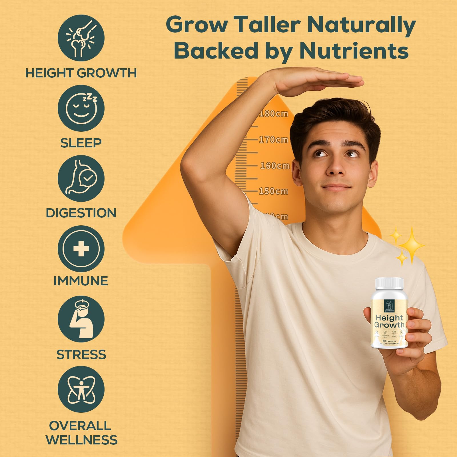 CystoRebalance 25-in 1 Bone Strength Supplement - for Natural Growth, Digestion and Stress - High Absorption - Calcium, Magnesium, Zinc, Ashwaganda and Multivitamins for Age 12+ | 60 Caps - dailyvitalstore
