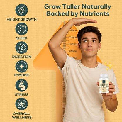 CystoRebalance 25-in 1 Bone Strength Supplement - for Natural Growth, Digestion and Stress - High Absorption - Calcium, Magnesium, Zinc, Ashwaganda and Multivitamins for Age 12+ | 60 Caps - dailyvitalstore