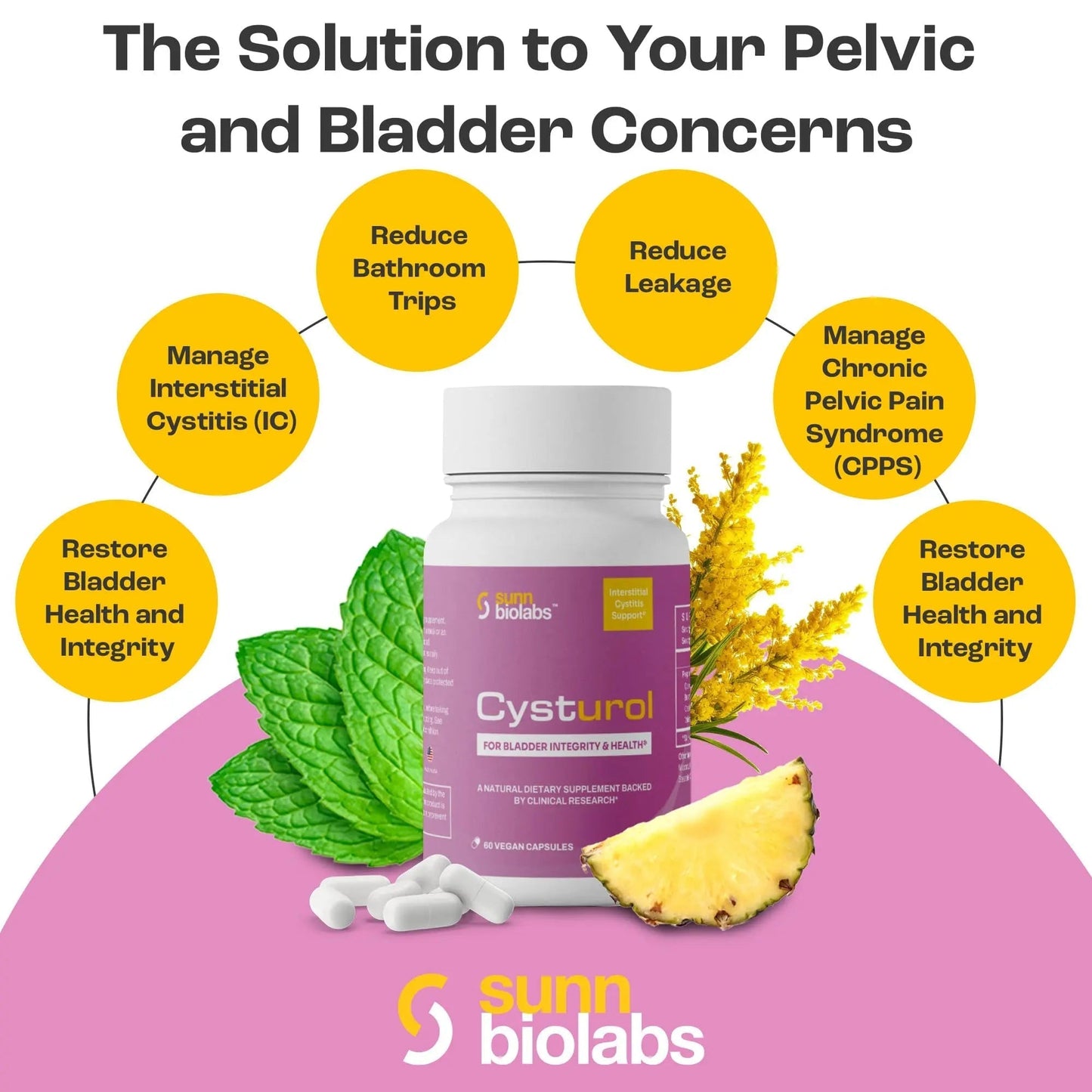 CYSTUROL® Bladder Support Supplement | Interstitial Cystitis (IC) | Bladder Pain | Urinary Tract Health | Clinically Studied Formula for Bladder Inflammation, UTI, Mast Cell Support & Urinary Urgency - dailyvitalstore