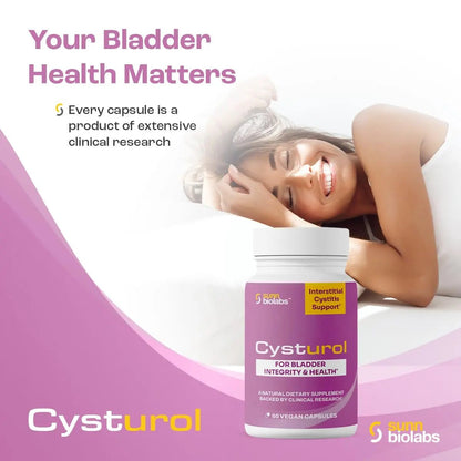 CYSTUROL® Bladder Support Supplement | Interstitial Cystitis (IC) | Bladder Pain | Urinary Tract Health | Clinically Studied Formula for Bladder Inflammation, UTI, Mast Cell Support & Urinary Urgency - dailyvitalstore