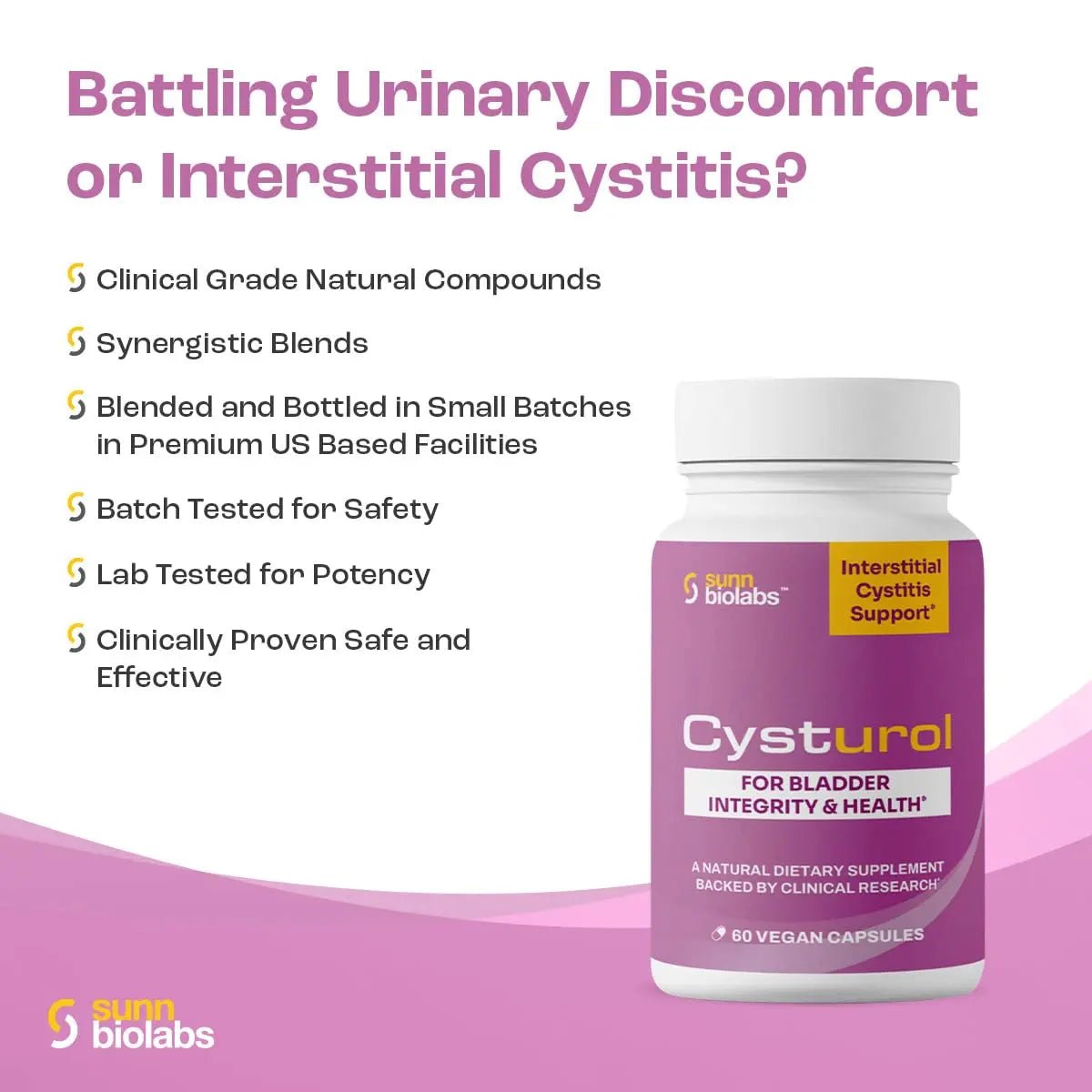 CYSTUROL® Bladder Support Supplement | Interstitial Cystitis (IC) | Bladder Pain | Urinary Tract Health | Clinically Studied Formula for Bladder Inflammation, UTI, Mast Cell Support & Urinary Urgency - dailyvitalstore