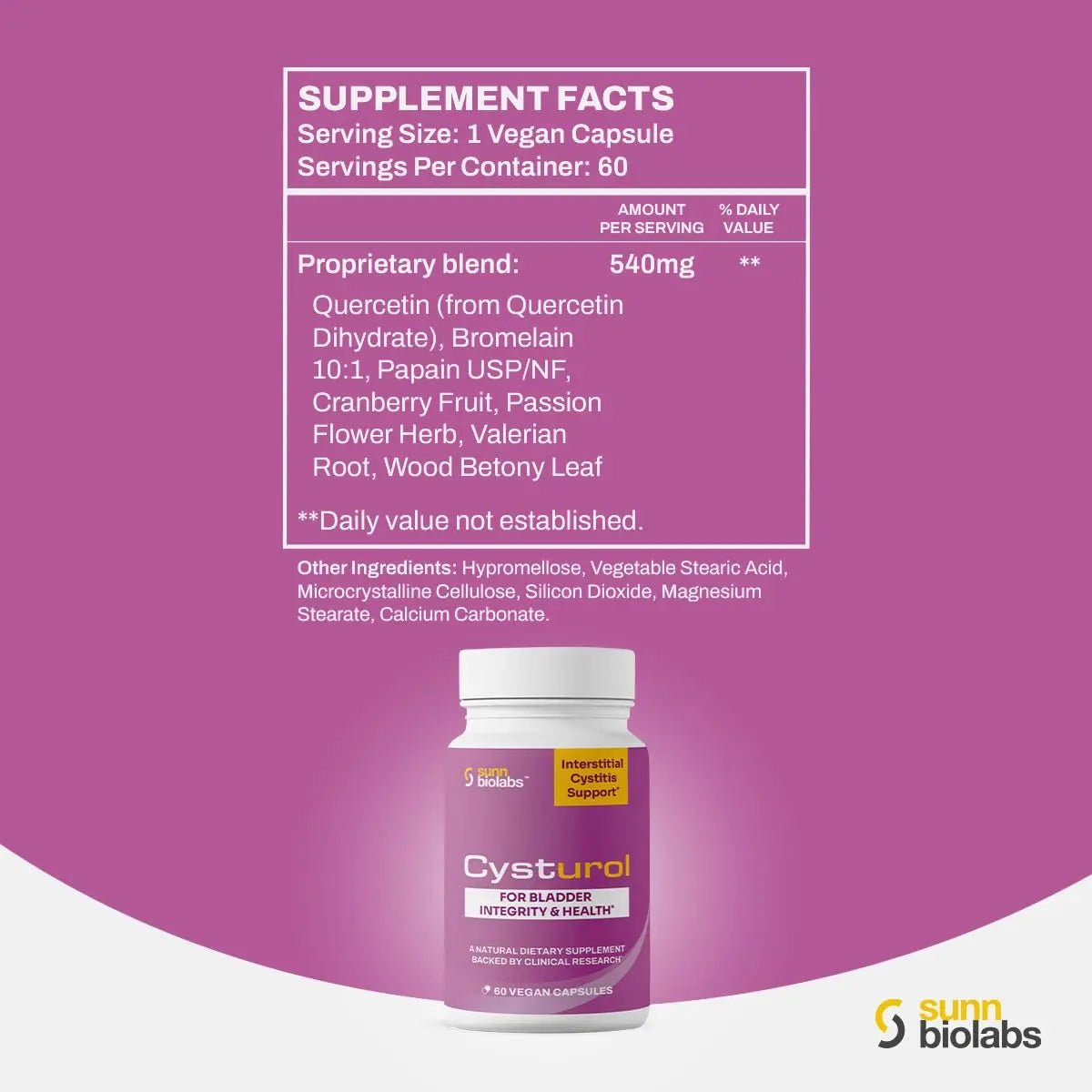CYSTUROL® Bladder Support Supplement | Interstitial Cystitis (IC) | Bladder Pain | Urinary Tract Health | Clinically Studied Formula for Bladder Inflammation, UTI, Mast Cell Support & Urinary Urgency - dailyvitalstore