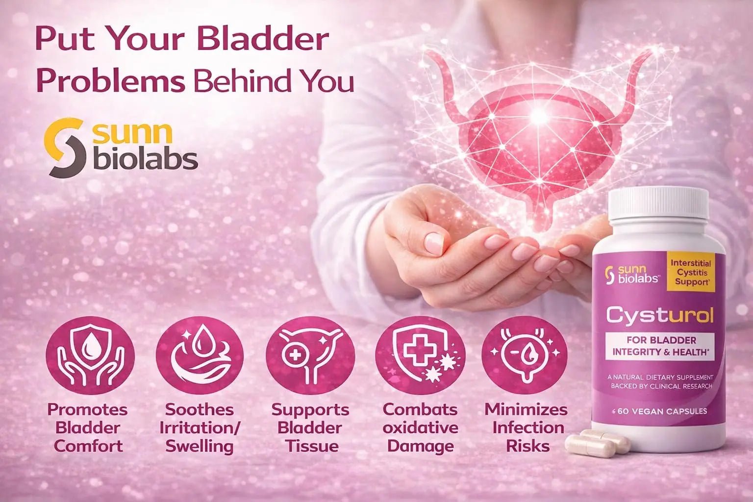 CYSTUROL® Bladder Support Supplement | Interstitial Cystitis (IC) | Bladder Pain | Urinary Tract Health | Clinically Studied Formula for Bladder Inflammation, UTI, Mast Cell Support & Urinary Urgency - dailyvitalstore