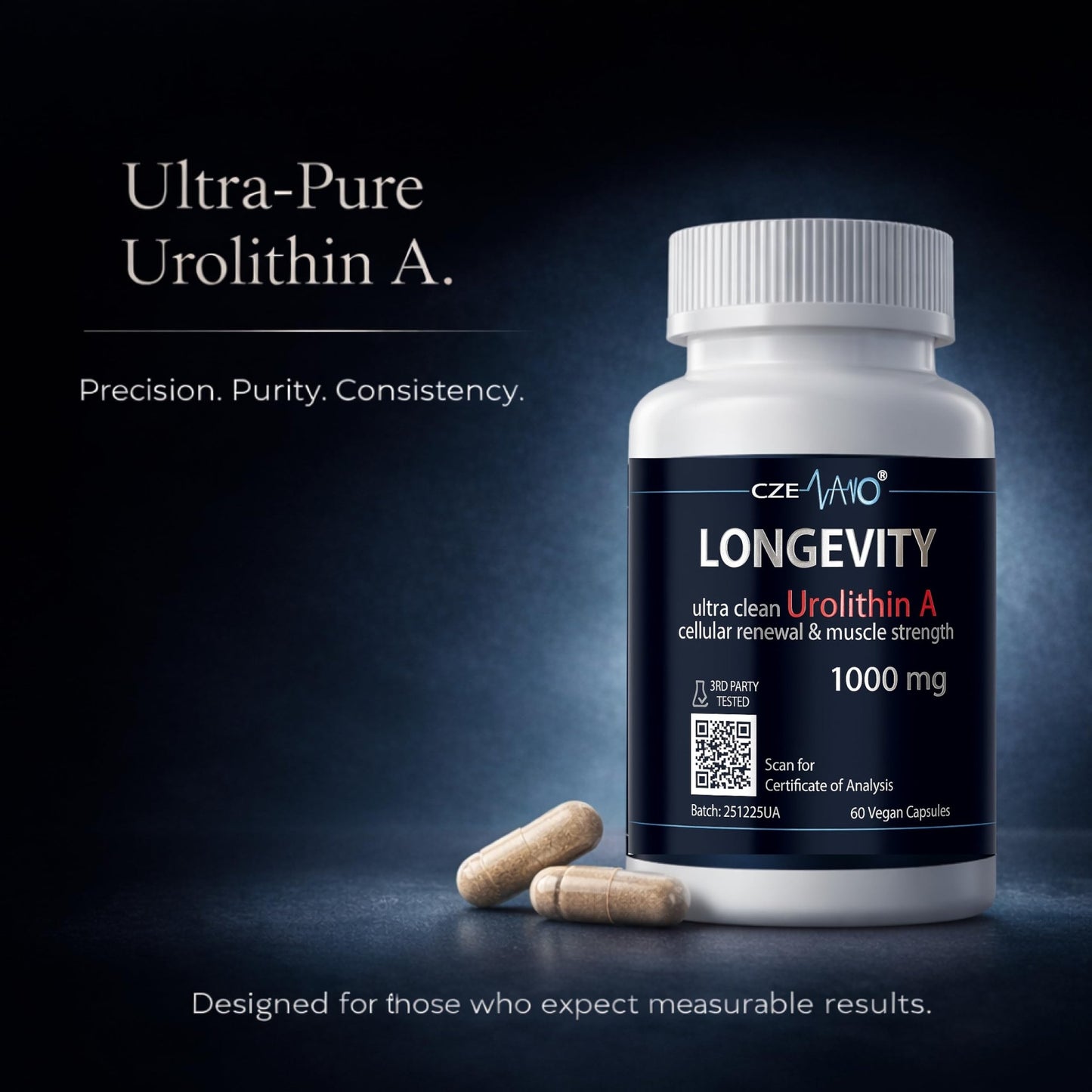 CzeNano Longevity – Ultra-Pure Urolithin A Supplement 1000 mg | Mitochondrial Support, Cellular Energy & Muscle Strength | Third-Party Tested COA | 60 Vegan Capsules - dailyvitalstore
