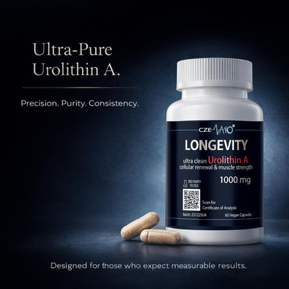 CzeNano Longevity – Ultra-Pure Urolithin A Supplement 1000 mg | Mitochondrial Support, Cellular Energy & Muscle Strength | Third-Party Tested COA | 60 Vegan Capsules - dailyvitalstore