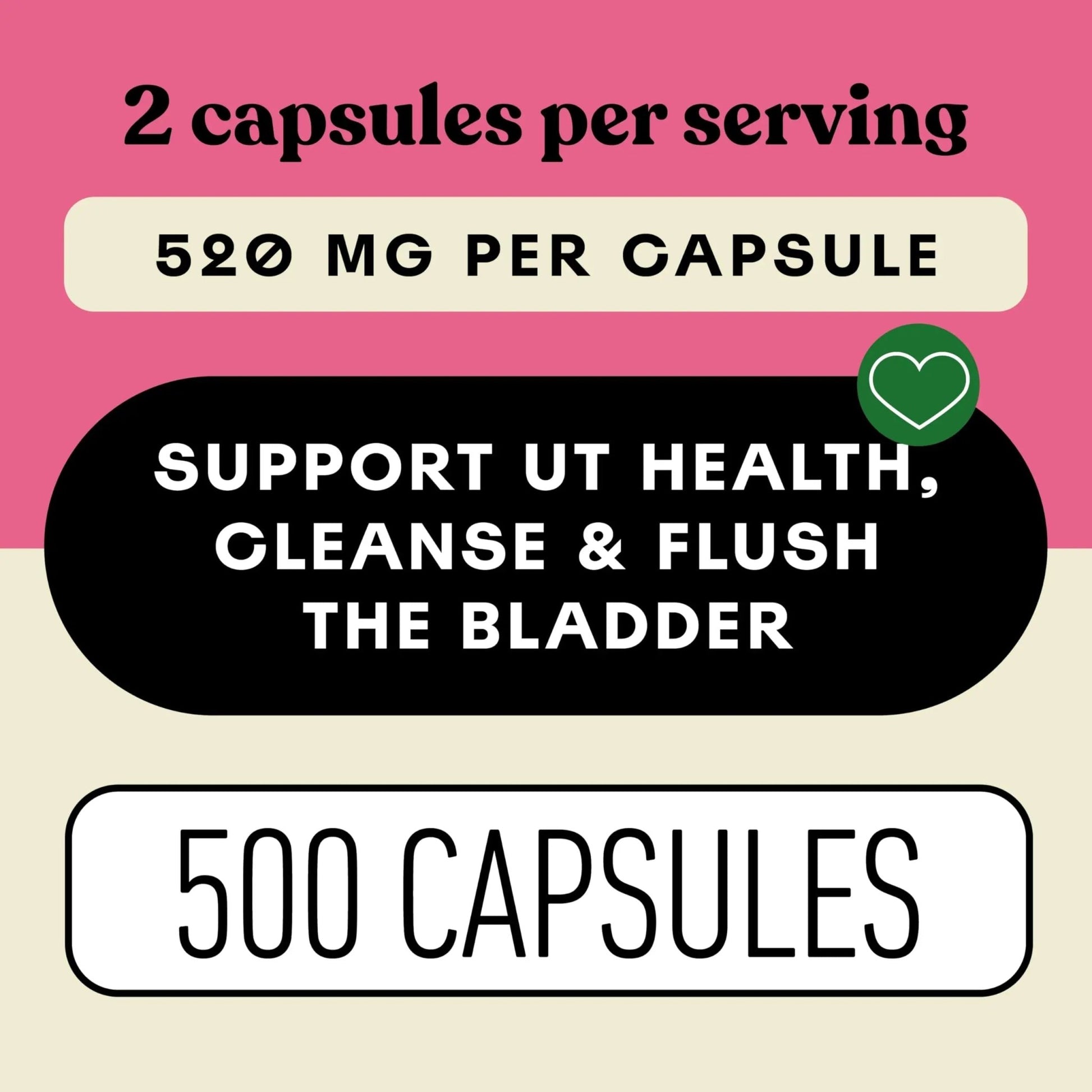 D Mannose 520mg Capsules - Organic D Mannose Supplement for UT Support, Urinary Tract Bladder Health Pills, Plant Based Formula, Vegan Non GMO, No Fillers, 500 Capsule Count Made USA Certified Kosher - dailyvitalstore
