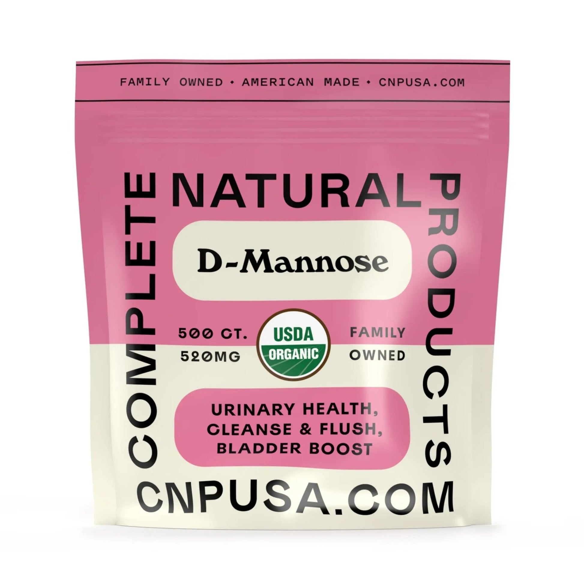 D Mannose 520mg Capsules - Organic D Mannose Supplement for UT Support, Urinary Tract Bladder Health Pills, Plant Based Formula, Vegan Non GMO, No Fillers, 500 Capsule Count Made USA Certified Kosher - dailyvitalstore