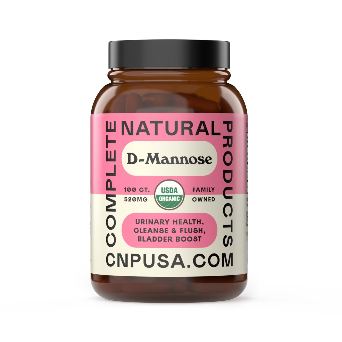 D Mannose 520mg Capsules - Organic D Mannose Supplement for UTI Support, Urinary Tract Bladder Health Pills, Plant Based Formula, Vegan Non GMO, No Fillers, 100 Capsule Count Made USA Certified Kosher - dailyvitalstore