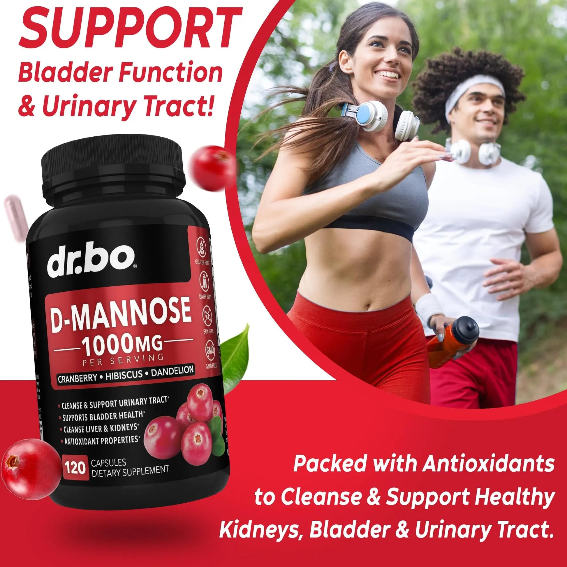 D Mannose Supplements for Women Pills - Natural D-Mannose 500mg Capsules, Cranberry DMannose Pills 1000mg Per Serving - Bladder Flush & Urinary Tract Cleanse Health Supplement - 120 Veg Capsules - dailyvitalstore