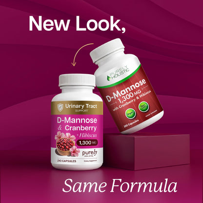 D Mannose with Cranberry | Drug-Free Urinary Tract Health Support | Evidence-Based DMannose 1300mg for Urinary & Bladder Health for Women | D Mannose Supplements for Women & Men | Non-GMO | 240 Ct - dailyvitalstore