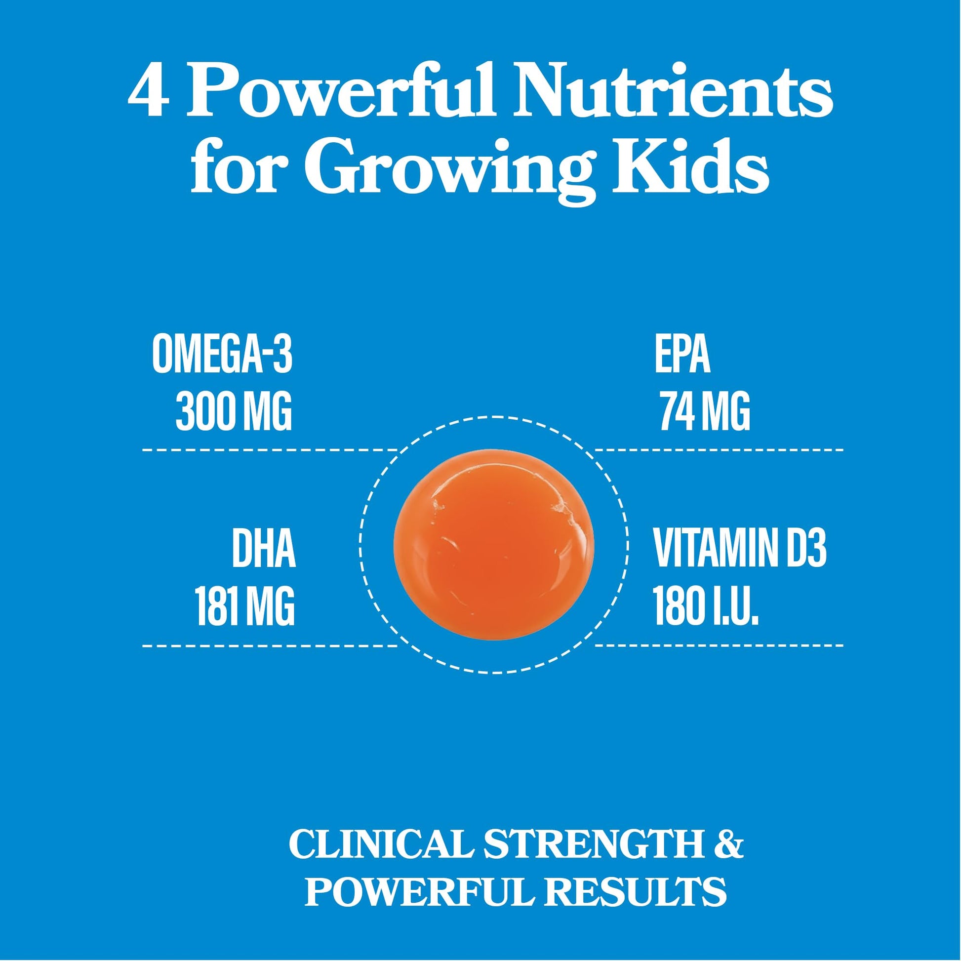 DAIKEN High Concentration Kids Fish Oil Omega-3 Gummies, No Sugar Added, Individually Wrapped, 300 mg Omega-3 (DHA & EPA) with Vitamin D3 for Kid, 30 Count, Tropical Fruit Flavor, Norwegian Sourced - dailyvitalstore