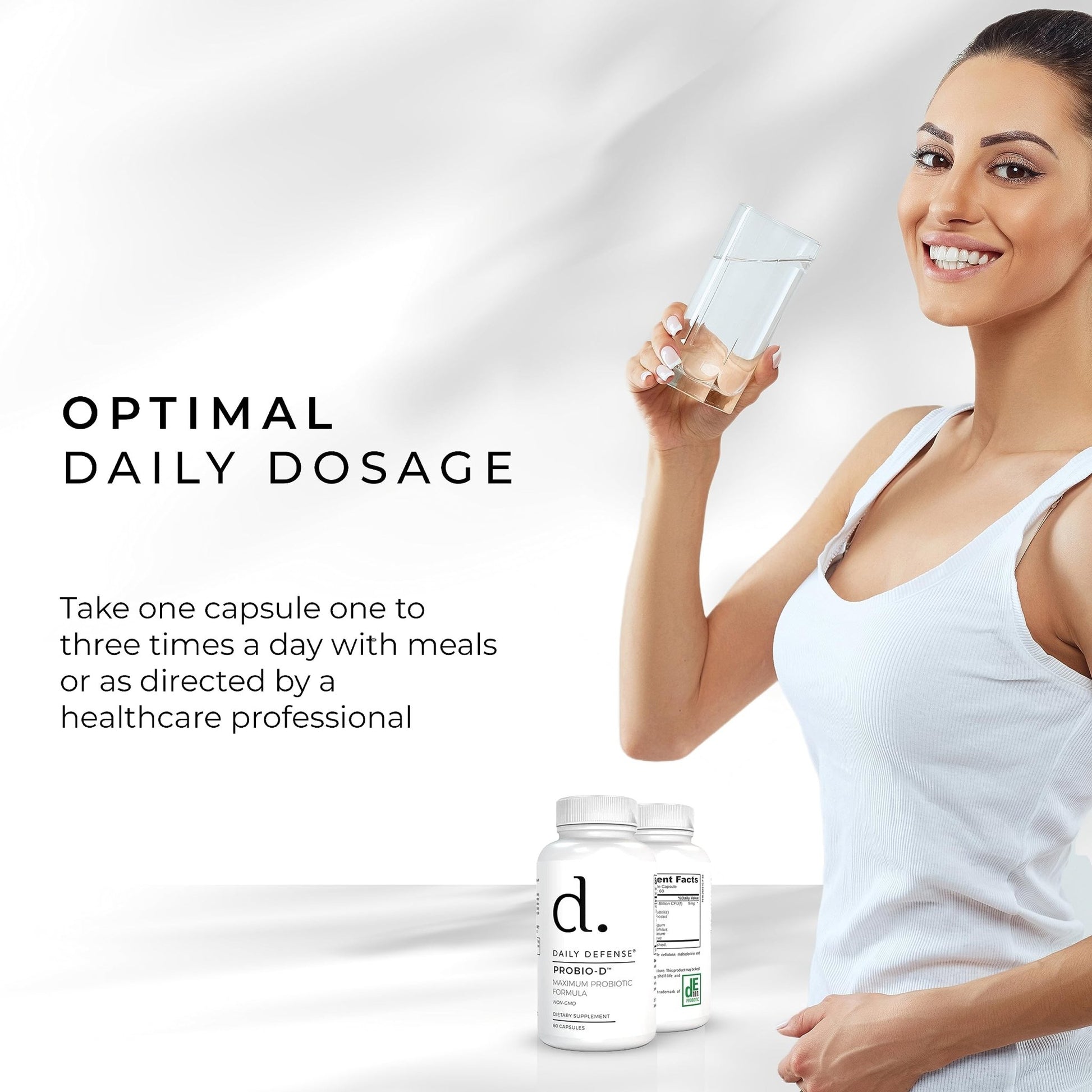 Daily Defense Probiotic Immune Support Supplement - Daily Probiotics for Men with Constipation & Gas - Digestion and Bloating Supplement & Probiotics for Women - 60 Capsules, PROBIO-D - dailyvitalstore