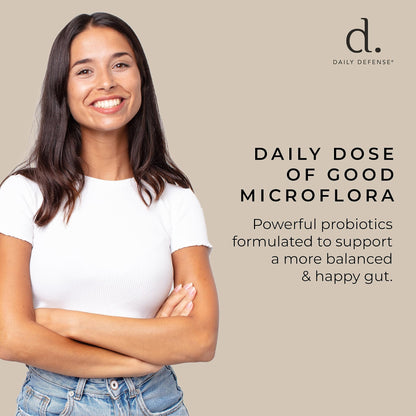 Daily Defense Probiotic Immune Support Supplement - Daily Probiotics for Men with Constipation & Gas - Digestion and Bloating Supplement & Probiotics for Women - 60 Capsules, PROBIO-D - dailyvitalstore