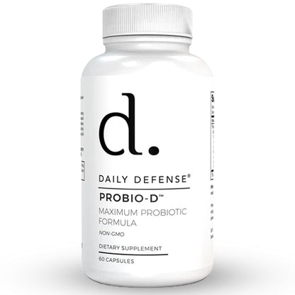 Daily Defense Probiotic Immune Support Supplement - Daily Probiotics for Men with Constipation & Gas - Digestion and Bloating Supplement & Probiotics for Women - 60 Capsules, PROBIO-D - dailyvitalstore