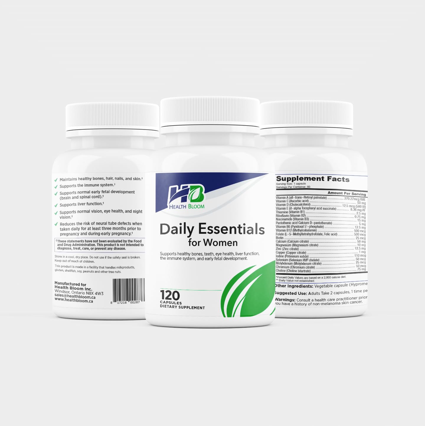 Daily Essentials for Women| 120 Capsules | Health Bloom | Vitamins and Minerals Capsules | - dailyvitalstore