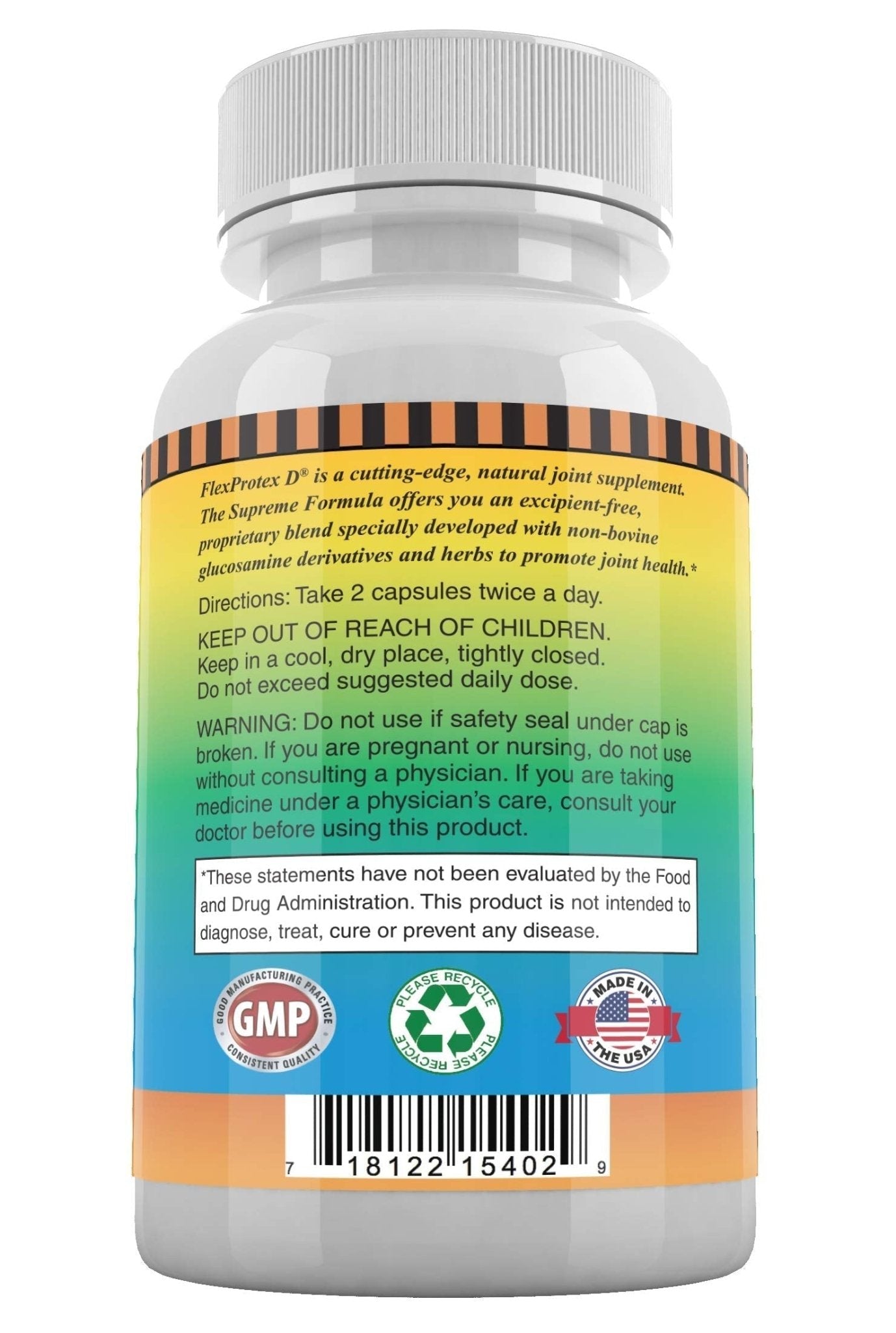 Daily Health, Flexprotex D 884mg Joint Muscle Support 120 Capsules Natural Herbal Turmeric Chondroitin Glucosamine Yucca Boswellia Hyaluronic Acid Ashwagandha D3 Magnesium (1 Month Supply) - dailyvitalstore