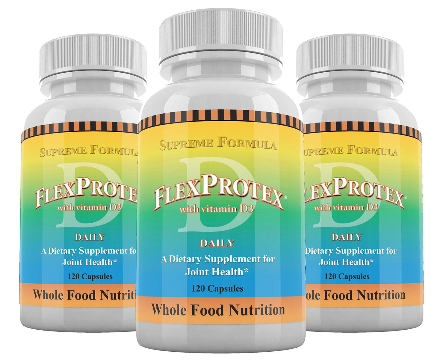 Daily Health, FlexProtex D Joint Muscle Support Supplement 3 Bottles Plus 1 Bottle Daily Marine Coral Calcium 90 Capsules - dailyvitalstore