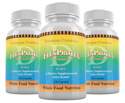 Daily Health, FlexProtex D Joint Muscle Support Supplement 3 Bottles Plus 1 Bottle Daily Marine Coral Calcium 90 Capsules - dailyvitalstore