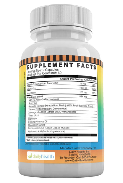 Daily Health, FlexProtex D Joint Muscle Support Supplement 3 Bottles Plus 1 Bottle Daily Marine Coral Calcium 90 Capsules - dailyvitalstore