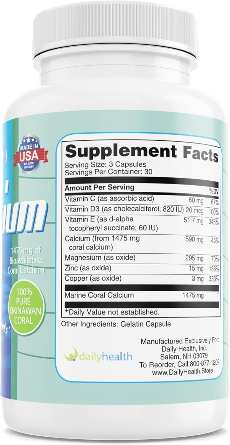 Daily Health, FlexProtex D Joint Muscle Support Supplement 3 Bottles Plus 1 Bottle Daily Marine Coral Calcium 90 Capsules - dailyvitalstore