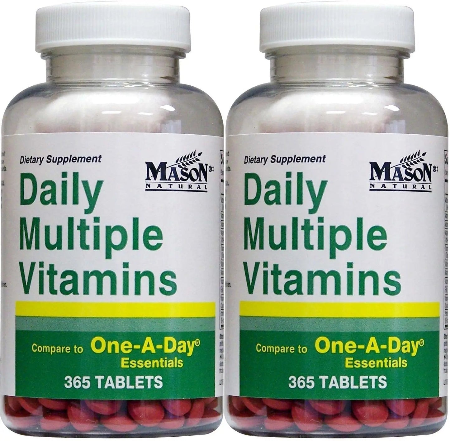 Daily Multiple Vitamins Compare to One A Day Essentials Multivitamin Multimineral Supplement 365 Tablets per Bottle Pack of 2 Total 730 Tablets - dailyvitalstore
