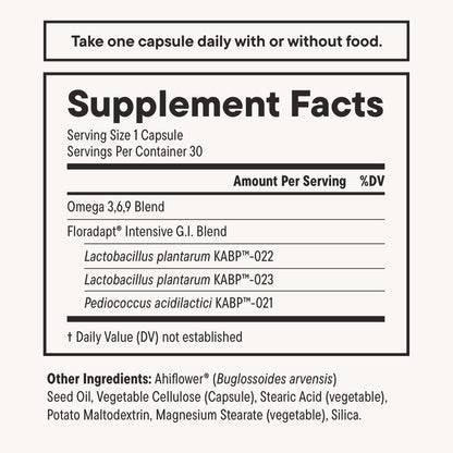 Daily Nouri Digestive Support Probiotics for Women & Men | Bloating & Gas Relief | 3 Clinically Studied Strains + Omega | 30-Day Supply - dailyvitalstore