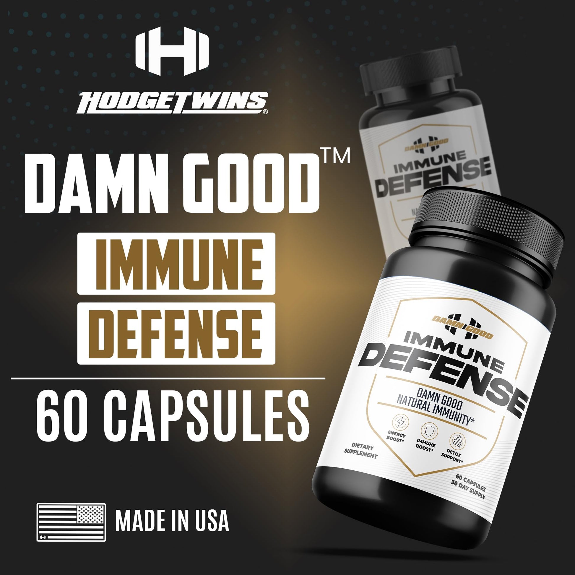 DAMN GOOD The Hodge Twins Immune Defense Supplement (60 Capsules) – Sea Moss Blend Capsules for Everyday Balance, Digestive Support, and Whole-Body Wellness with Vitamins, Minerals, and Botanicals - dailyvitalstore