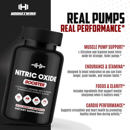DAMN GOOD The Hodge Twins Nitric Oxide Booster – Beet Root Nitric Oxide & Arginine Citrulline Supplement, Pomegranate Blend for Workout Drive, Endurance Support & Pump Power - 90 Capsules - dailyvitalstore