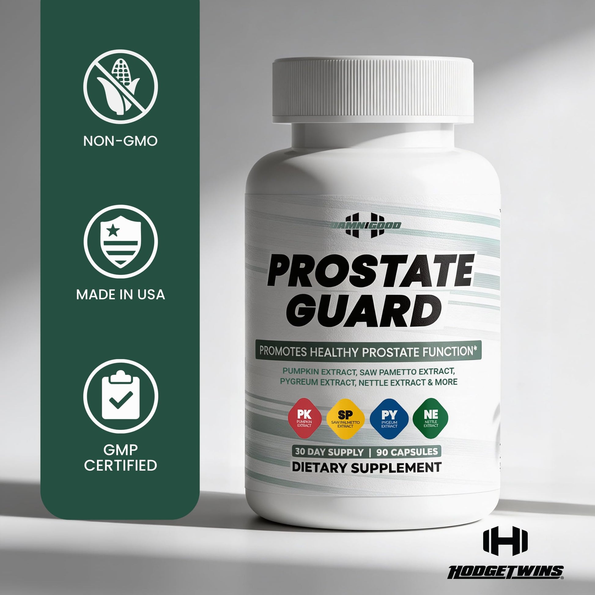 DAMN GOOD The Hodge Twins Prostate Guard - 90 Capsules Guard Vitality Complex – Comfort Blend for Nighttime Routine, Restful Rhythm - Men's Supplements for Health Supports Relaxation - dailyvitalstore