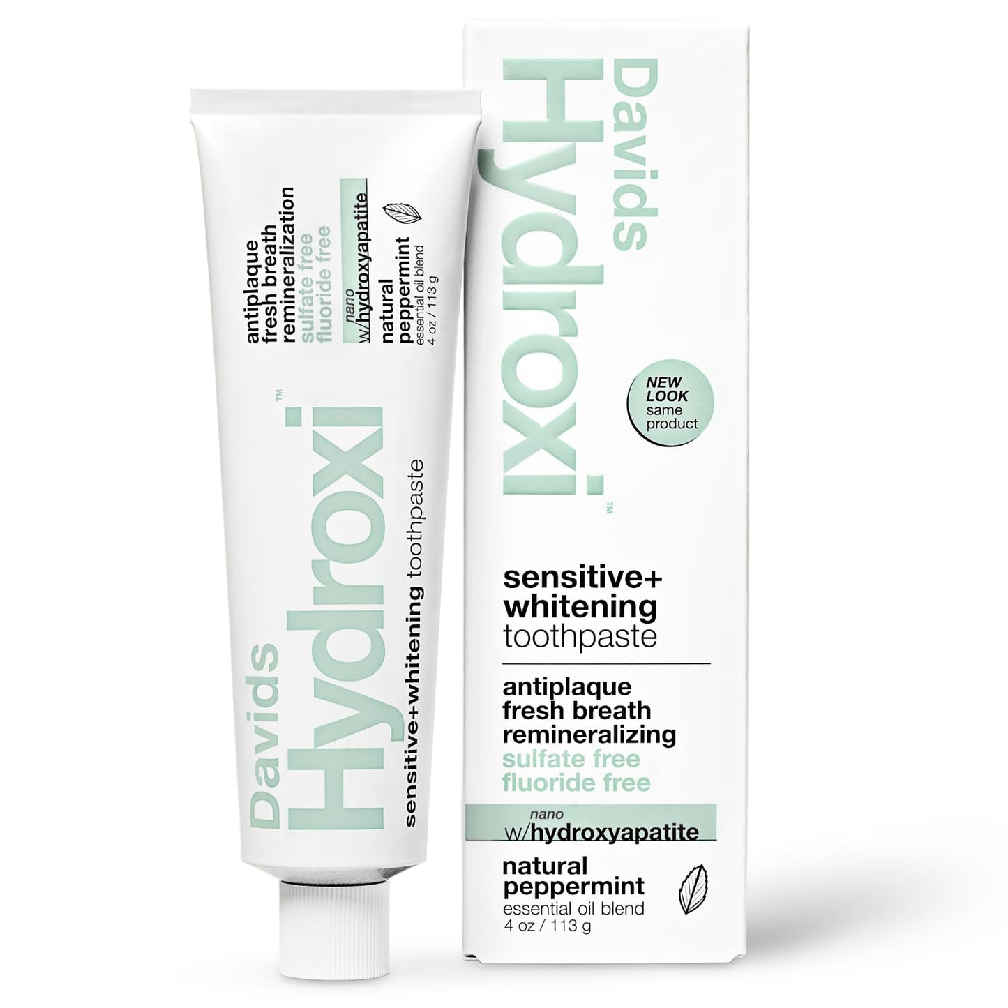 Davids Hydroxi Fluoride Free Nano Hydroxyapatite Toothpaste for Remineralizing, Sensitive Support, Whitening, Antiplaque, SLS Free, - dailyvitalstore