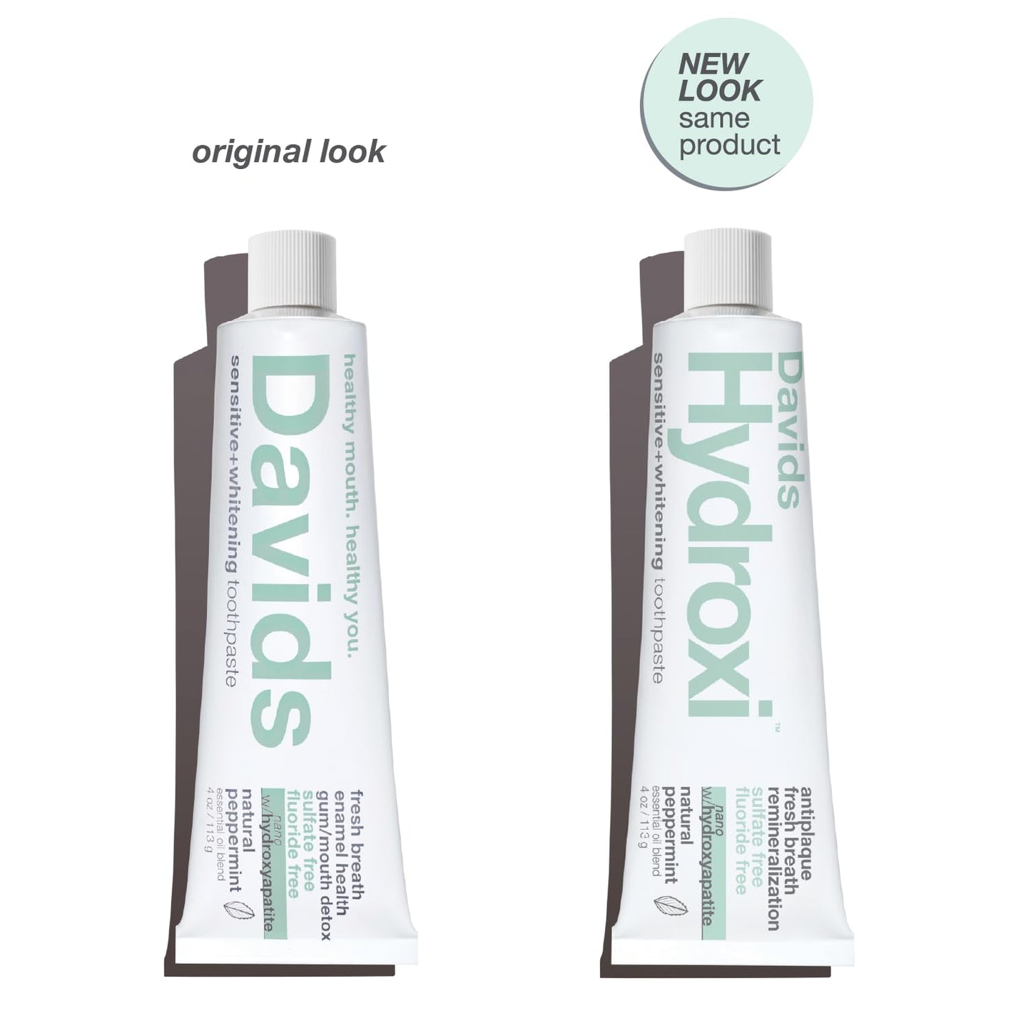 Davids Hydroxi Fluoride Free Nano Hydroxyapatite Toothpaste for Remineralizing, Sensitive Support, Whitening, Antiplaque, SLS Free, - dailyvitalstore