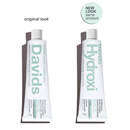 Davids Hydroxi Fluoride Free Nano Hydroxyapatite Toothpaste for Remineralizing, Sensitive Support, Whitening, Antiplaque, SLS Free, - dailyvitalstore