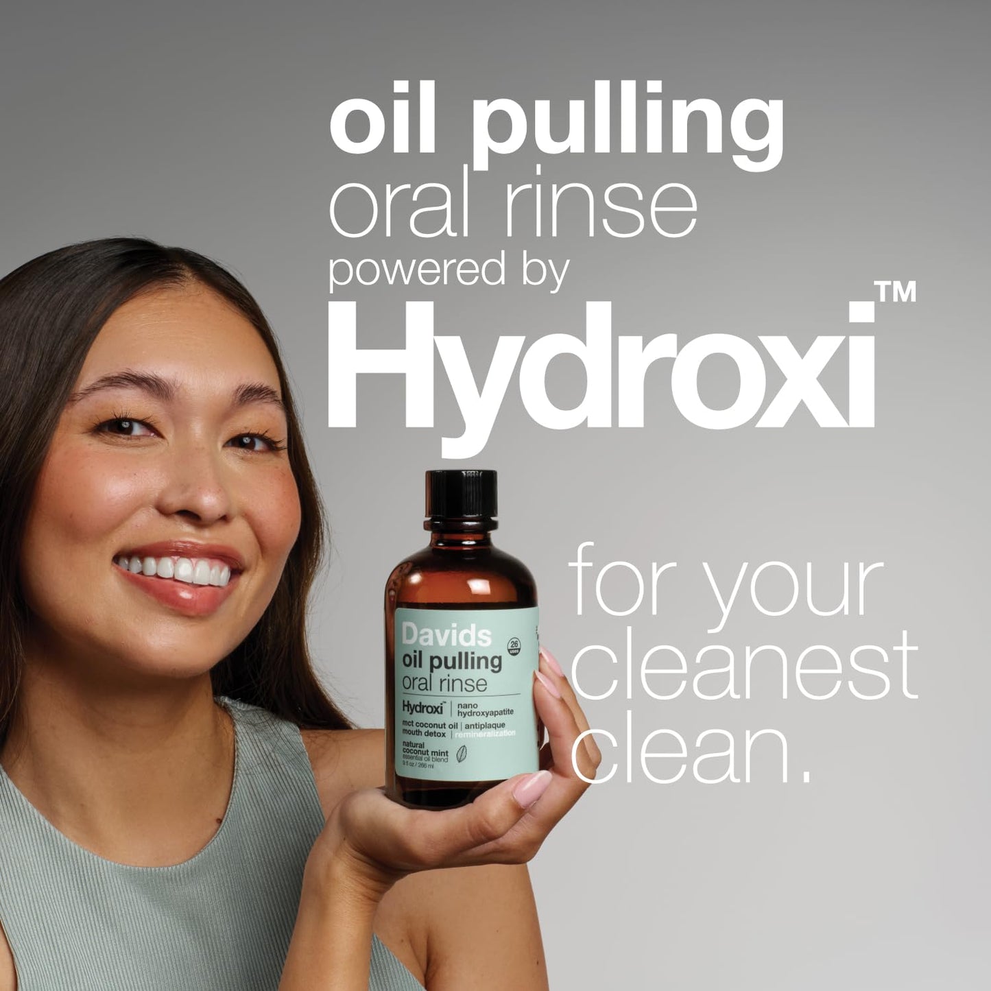 Davids Nano Hydroxyapatite Oil Pulling Oral Rinse Mouthwash, 100% MCT Coconut Oil, Promotes Teeth and Gum Health, Natural Whitening, Essential Oils - dailyvitalstore