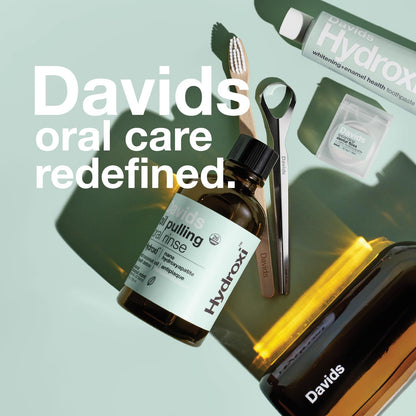 Davids Nano Hydroxyapatite Oil Pulling Oral Rinse Mouthwash, 100% MCT Coconut Oil, Promotes Teeth and Gum Health, Natural Whitening, Essential Oils - dailyvitalstore