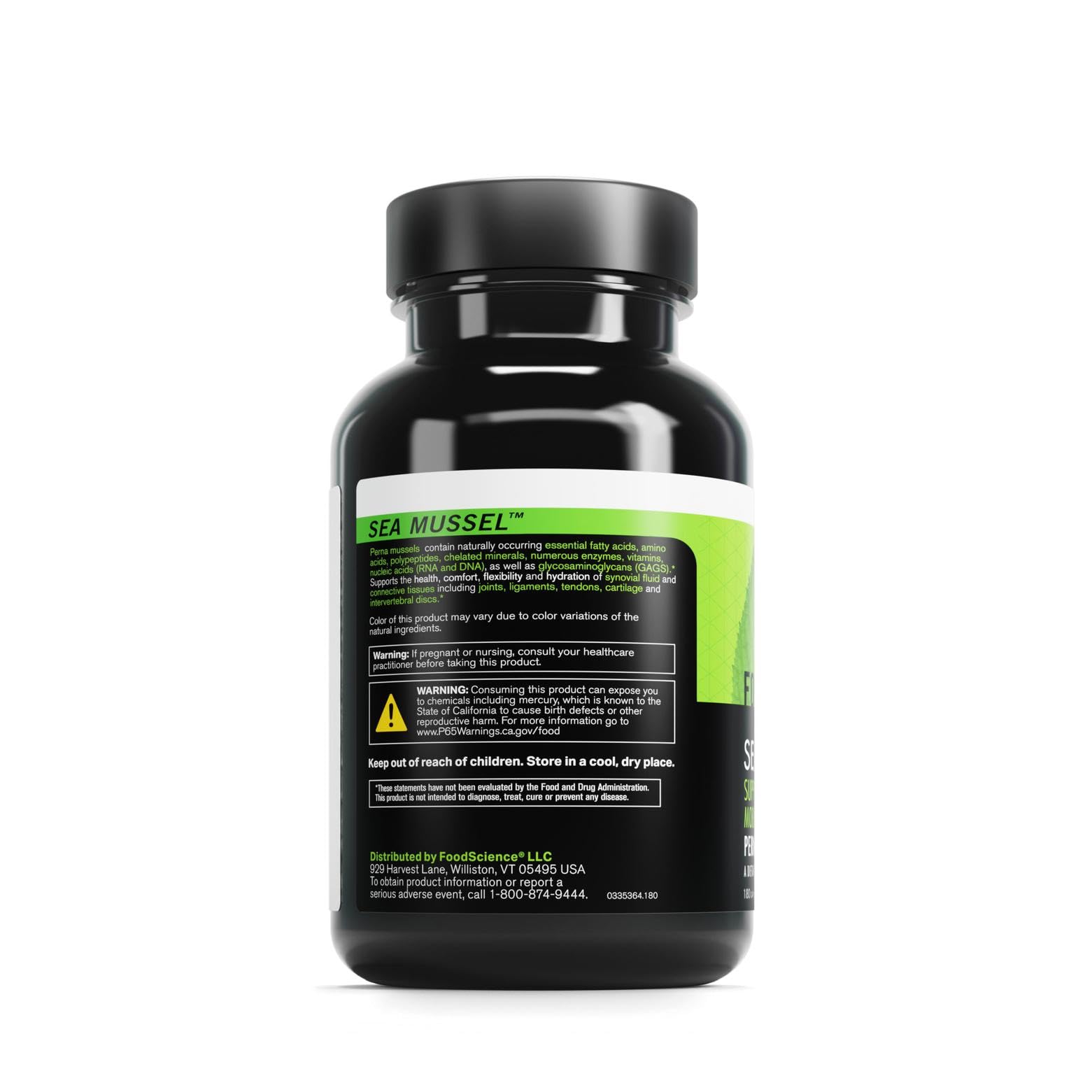 DAVINCI FoodScience of Vermont Sea Mussel, Green-Lipped Mussel Joint Supplement Capsules, 180 Count - dailyvitalstore