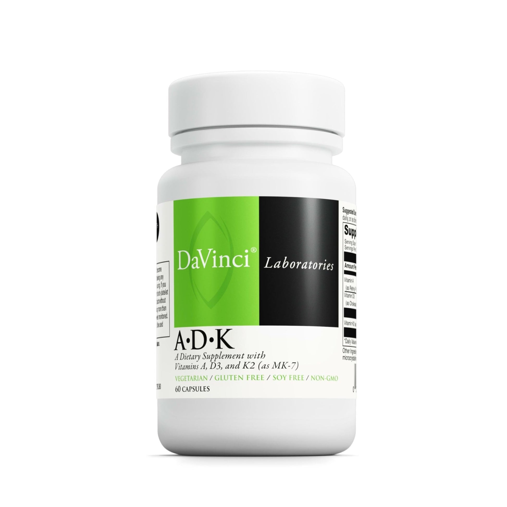 DAVINCI Labs ADK - Helps Support Bone, Heart & Immune Health - Dietary Supplement with Vitamins A, D3 & K2 (as MK-7) - Vegetarian - dailyvitalstore