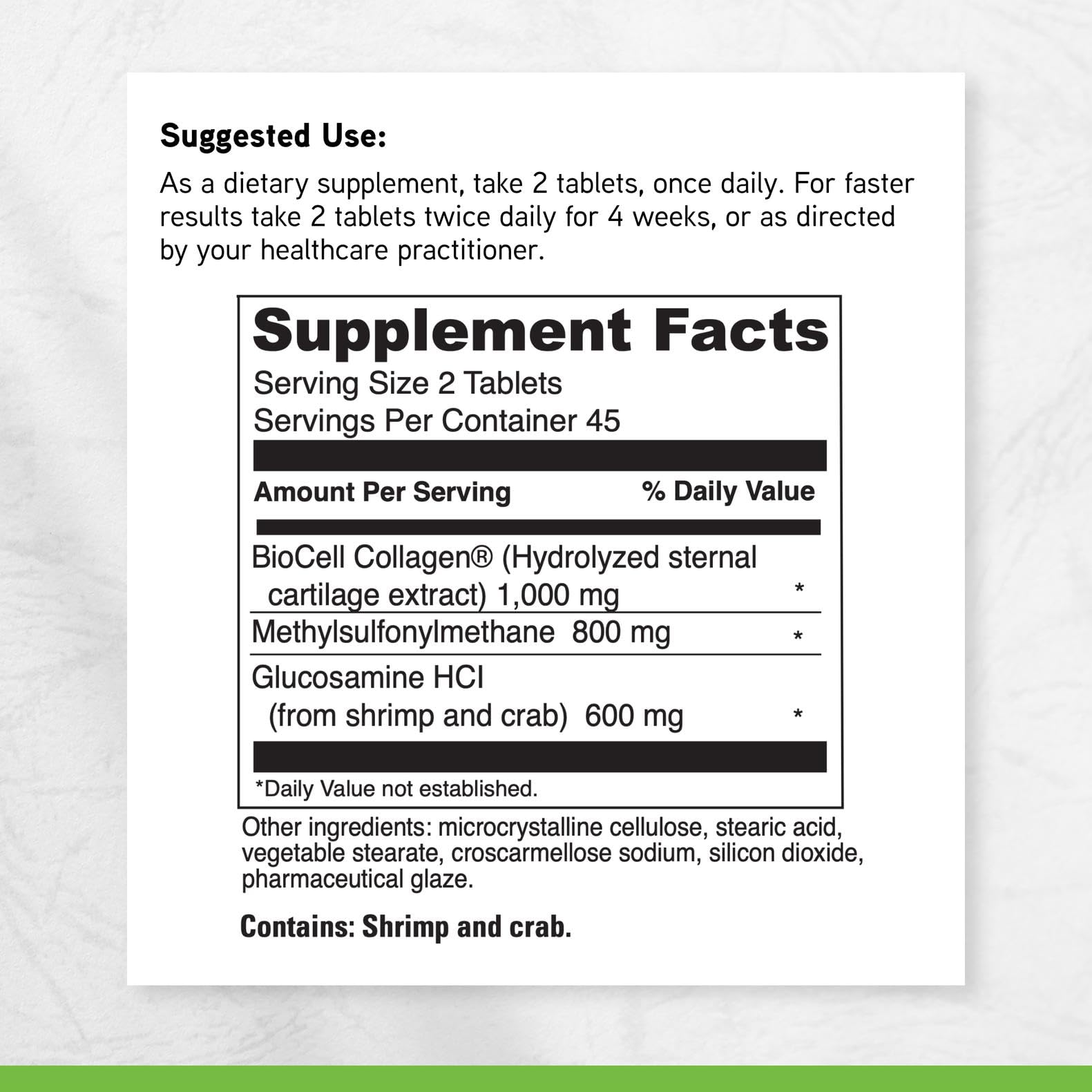 DAVINCI Labs Natures Collagen - BioCell Collagen Supplement with MSM & Glucosamine - Helps to Support Joint Health, Skin Health & Connective Tissues - dailyvitalstore