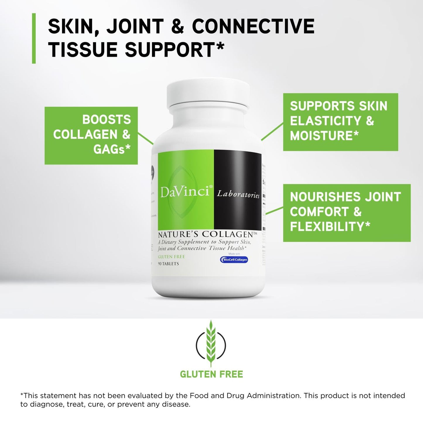 DAVINCI Labs Natures Collagen - BioCell Collagen Supplement with MSM & Glucosamine - Helps to Support Joint Health, Skin Health & Connective Tissues - dailyvitalstore