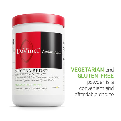 DAVINCI Labs Spectra Reds - Drink Mix Supplement for Antioxidant Health* - Immune & Liver Health Aid with Grape Seed Extract* - Powder Supplement Supports Eye & Heart Health* - 30 Servings (324.9 g) - dailyvitalstore