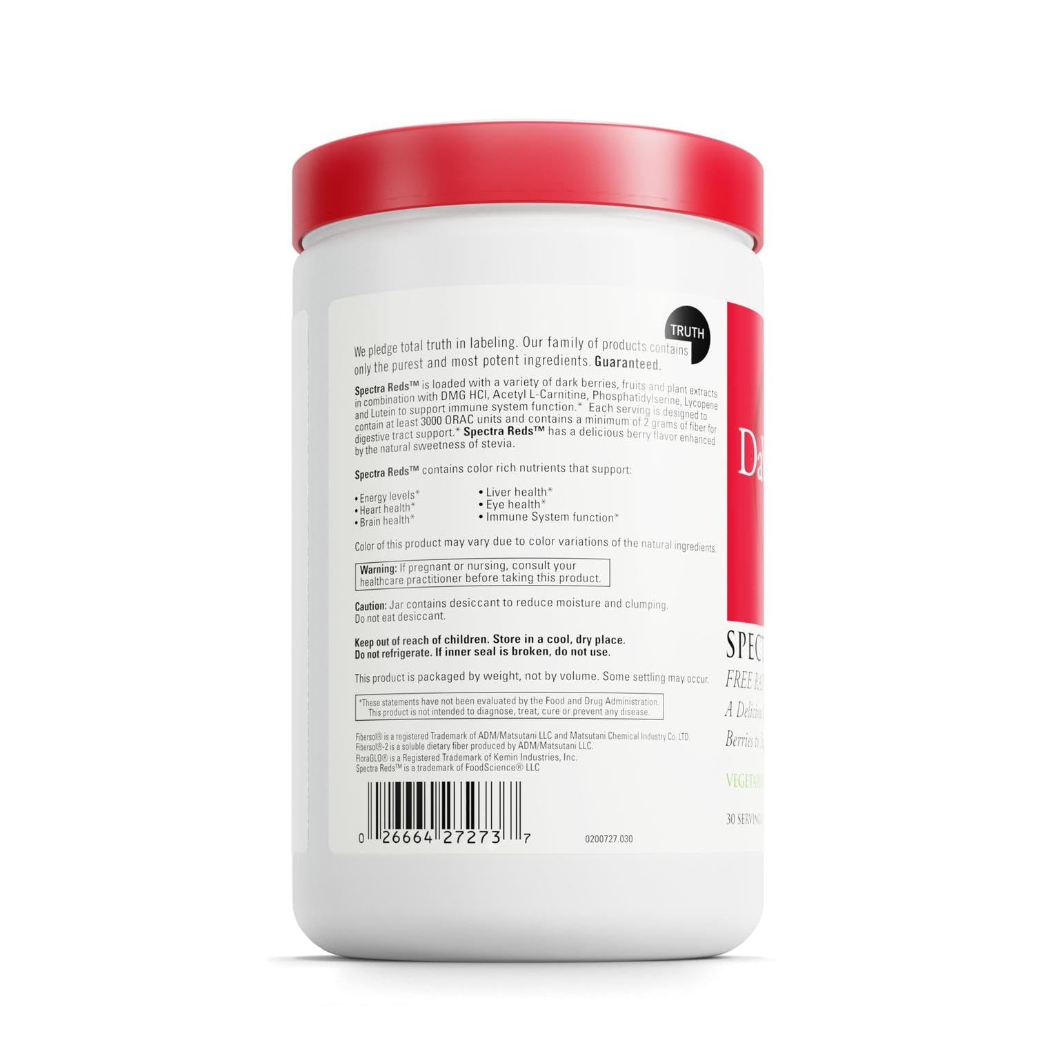 DAVINCI Labs Spectra Reds - Drink Mix Supplement for Antioxidant Health* - Immune & Liver Health Aid with Grape Seed Extract* - Powder Supplement Supports Eye & Heart Health* - 30 Servings (324.9 g) - dailyvitalstore