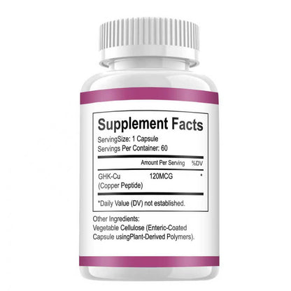 DAYEAH GHK-Cu Copper Peptide Supplement, 120mcg Vegan High Potency Promotes Skin Repair, Radiant Skin Elasticity, Anti-Aging & Hair Growth Support-60ct - dailyvitalstore