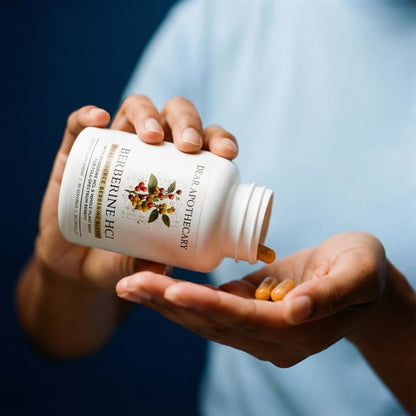 Dear Apothecary Berberine HCl 1200mg Supplement - Dual Source Bark & Root Extract - Berberis Aristata - USA Grown Botanical Extract - dailyvitalstore