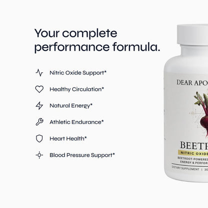 Dear Apothecary Organic Beetroot Capsules | 1300mg Beet Root Powder | Nitric Oxide Precursor | 60 Vegetarian Capsules | Non-GMO, Gluten Free, Vegan - dailyvitalstore