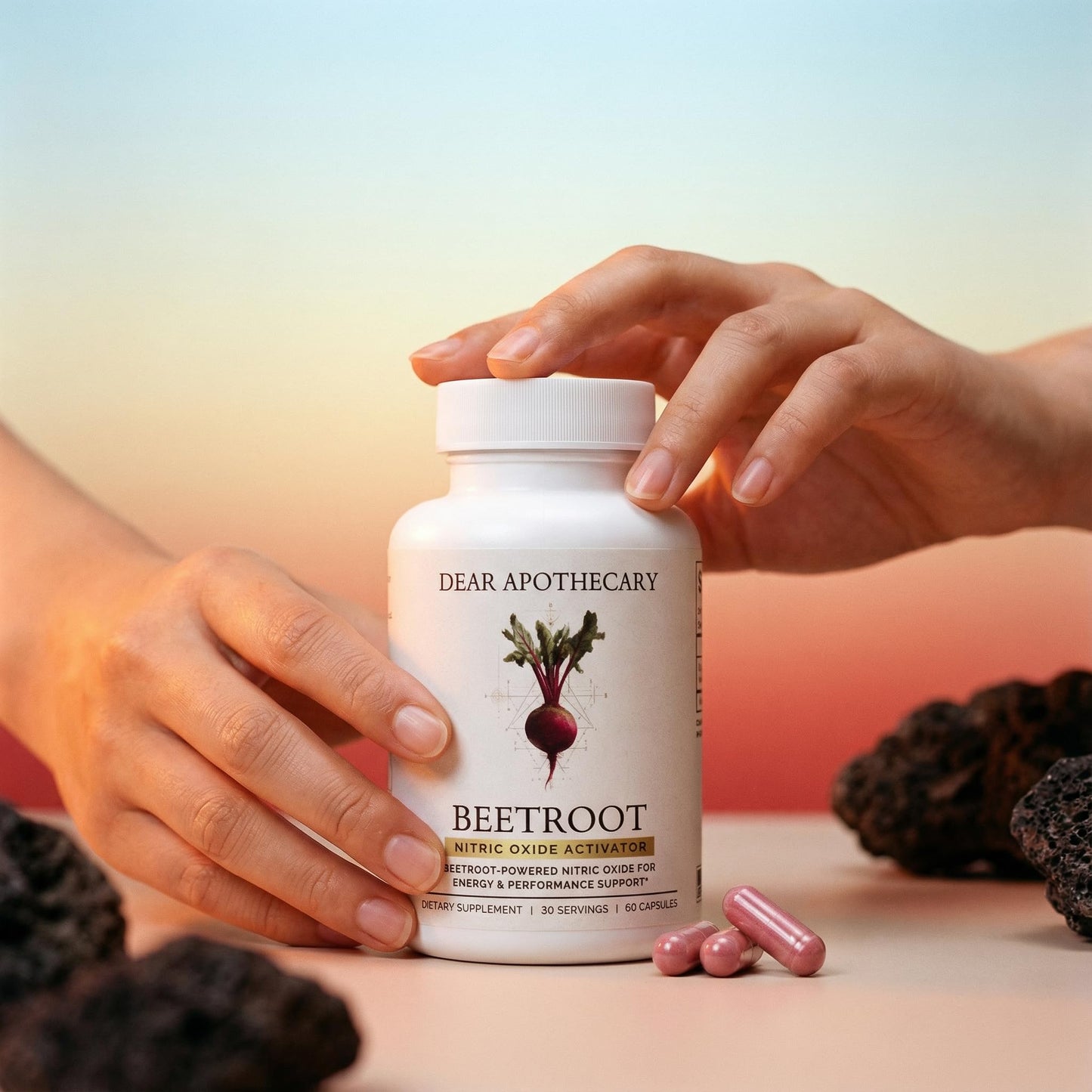 Dear Apothecary Organic Beetroot Capsules | 1300mg Beet Root Powder | Nitric Oxide Precursor | 60 Vegetarian Capsules | Non-GMO, Gluten Free, Vegan - dailyvitalstore