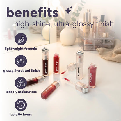 dearcloud Jelly Wave Lush Lip Oil – Clear Lip Gloss and Lip Gloss for Women - Korean skincare essential – Lip Oil for Women with Collagen - Diamond (0.13 oz) - dailyvitalstore