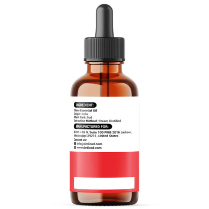 DEDICAD - 1 FL Oz - 30ml - Clove Essential Oil Supplement – for Toothache, Oral Care, Skin & Hair – Clove Oil Organic - dailyvitalstore