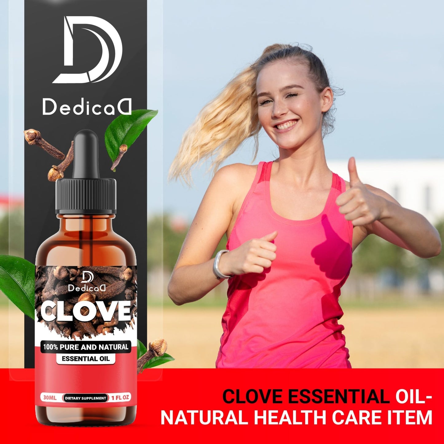 DEDICAD - 1 FL Oz - 30ml - Clove Essential Oil Supplement – for Toothache, Oral Care, Skin & Hair – Clove Oil Organic - dailyvitalstore