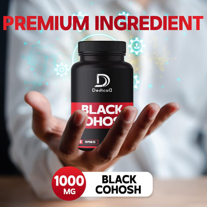 DEDICAD 1000mg Black Cohosh for Menopause Hot Flashes - 240 Capsules for 4-Month Supply - Support for Body Management, Women's Health & Immune System - dailyvitalstore